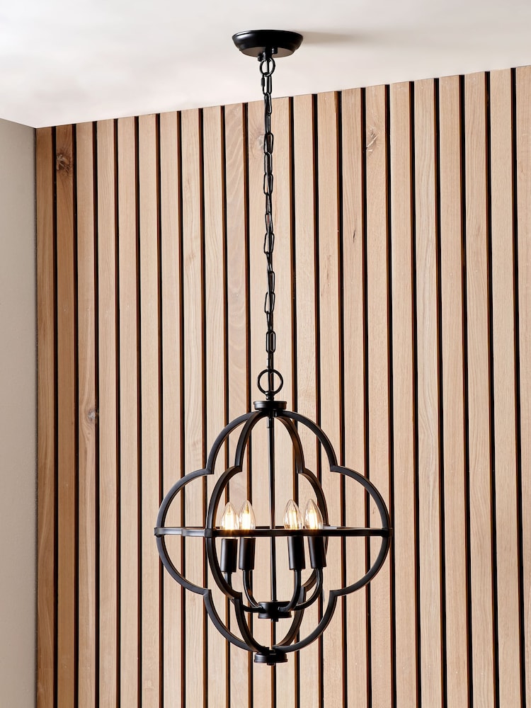 Pacific Black Amine 4 Light Fleur De Lys Pendant Ceiling Light - Image 1 of 5