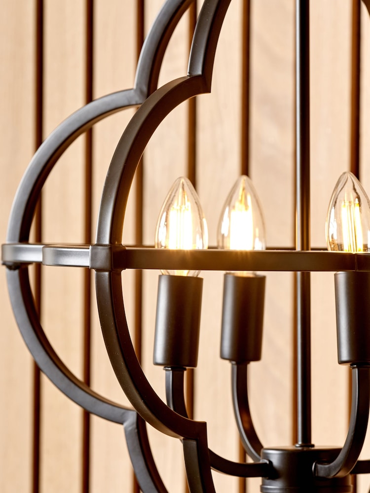 Pacific Black Amine 4 Light Fleur De Lys Pendant Ceiling Light - Image 2 of 5