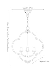 Pacific Black Amine 4 Light Fleur De Lys Pendant Ceiling Light - Image 5 of 5