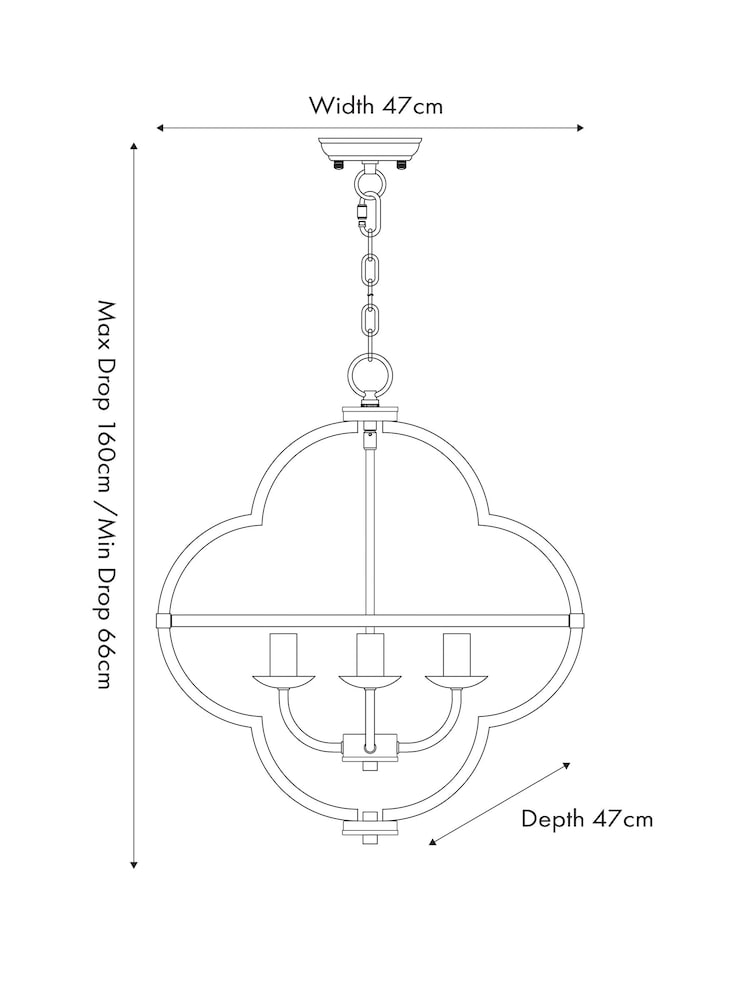 Pacific Black Amine 4 Light Fleur De Lys Pendant Ceiling Light - Image 5 of 5