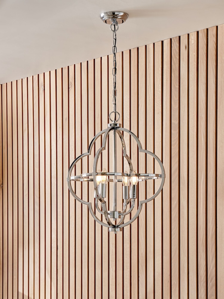 Pacific Nickel Amine 4 Light Fleur De Lys Pendant Ceiling Light - Image 1 of 7