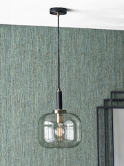 Pacific Black Metal and Glass Pendant Ceiling Light - Image 1 of 5