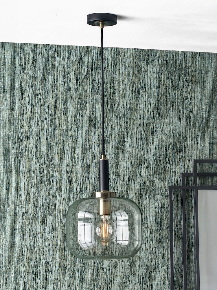 Pacific Black Metal and Glass Pendant Ceiling Light - Image 1 of 5