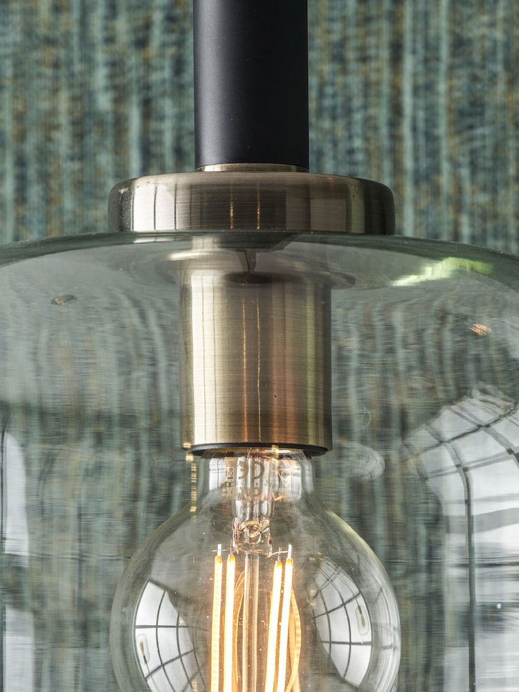 Pacific Black Metal and Glass Pendant Ceiling Light - Image 2 of 5