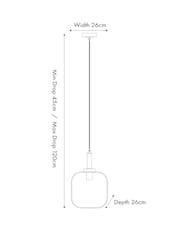 Pacific Black Metal and Glass Pendant Ceiling Light - Image 5 of 5
