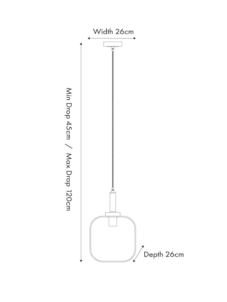 Pacific Black Metal and Glass Pendant Ceiling Light - Image 5 of 5