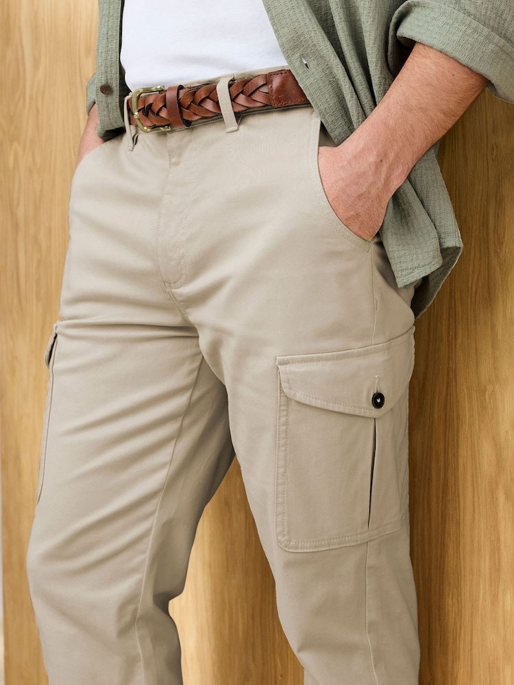 Pelēks - Cotton Traders Signature Stretch Cargo bikses 33" - Attēls 4 no 4