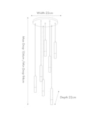 Pacific Gold Harper Multi Drop Pendant Ceiling Light - Image 4 of 4