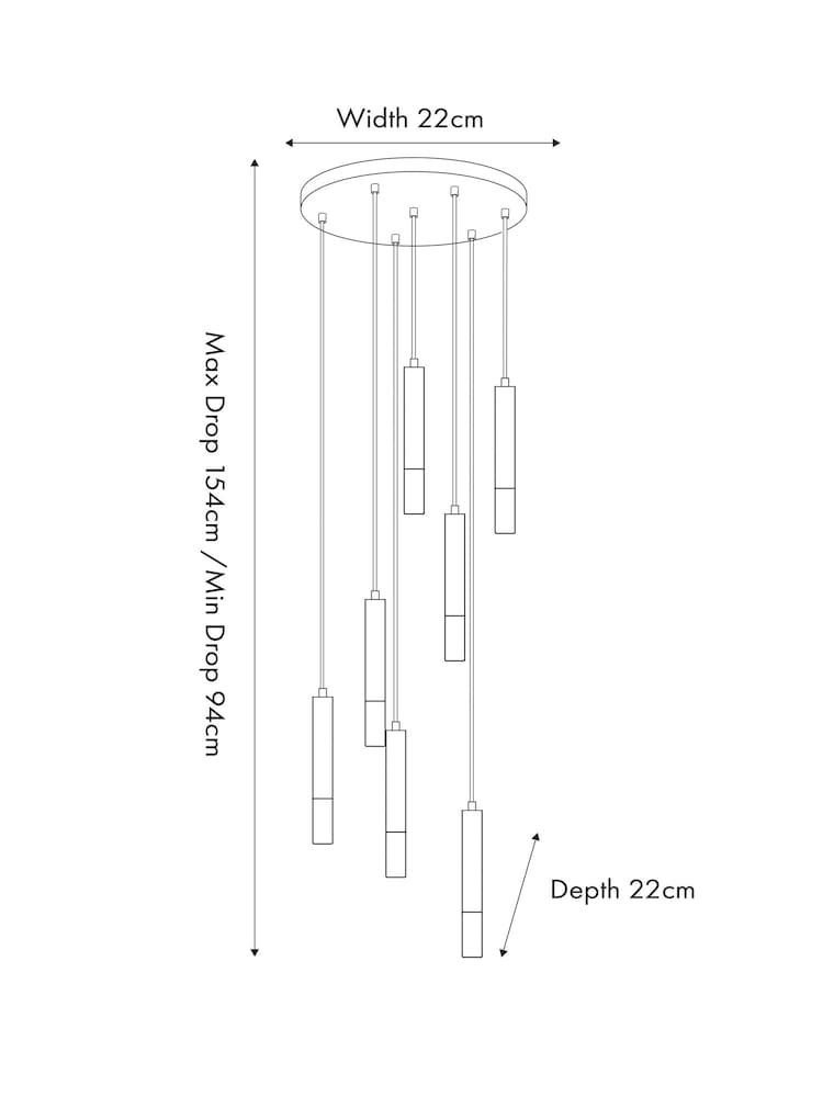Pacific Gold Harper Multi Drop Pendant Ceiling Light - Image 4 of 4