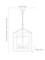 Pacific Nickel Anis 4 Light Cube Pendant Ceiling Light - Image 4 of 4