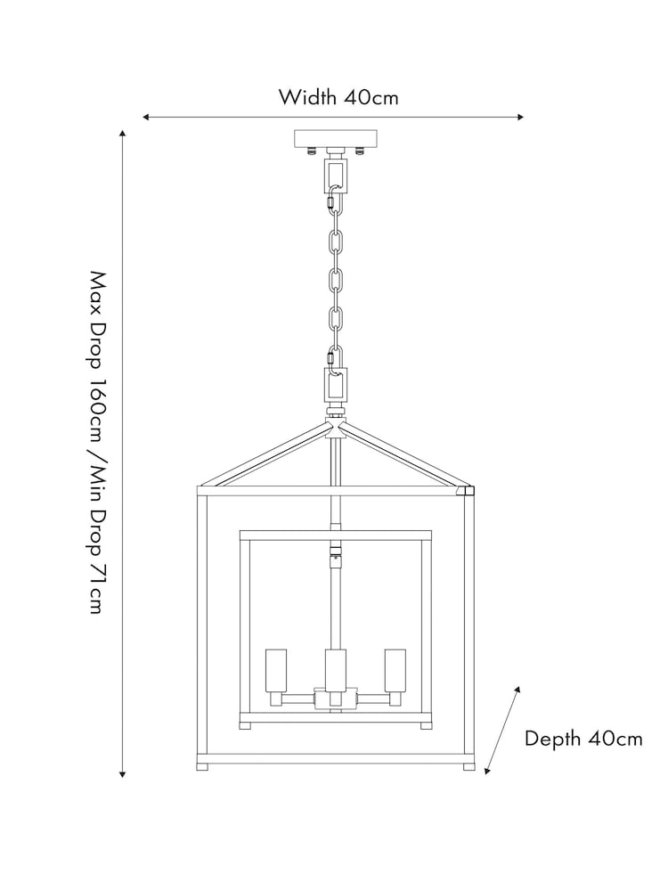 Pacific Nickel Anis 4 Light Cube Pendant Ceiling Light - Image 4 of 4