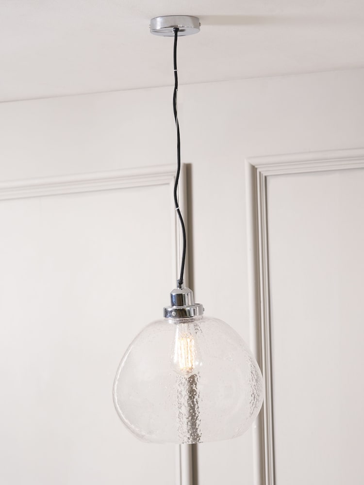 Pacific Clear Beja Organic Shape Bubble Glass Pendant Ceiling Light - Image 1 of 5