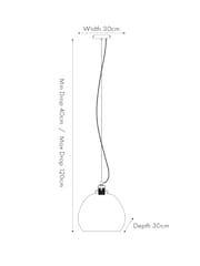 Pacific Clear Beja Organic Shape Bubble Glass Pendant Ceiling Light - Image 5 of 5