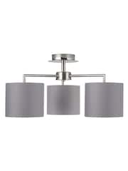 Pacific Silver Grey Elin 3 Light Pendant Ceiling Light - Image 3 of 4