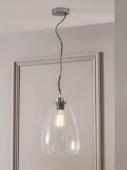 Pacific Clear Beja Organic Shape Tall Bubble Glass Pendant Ceiling Light - Image 1 of 5