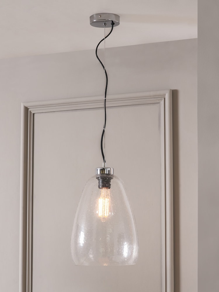 Pacific Clear Beja Organic Shape Tall Bubble Glass Pendant Ceiling Light - Image 1 of 5