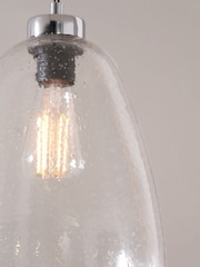Pacific Clear Beja Organic Shape Tall Bubble Glass Pendant Ceiling Light - Image 2 of 5