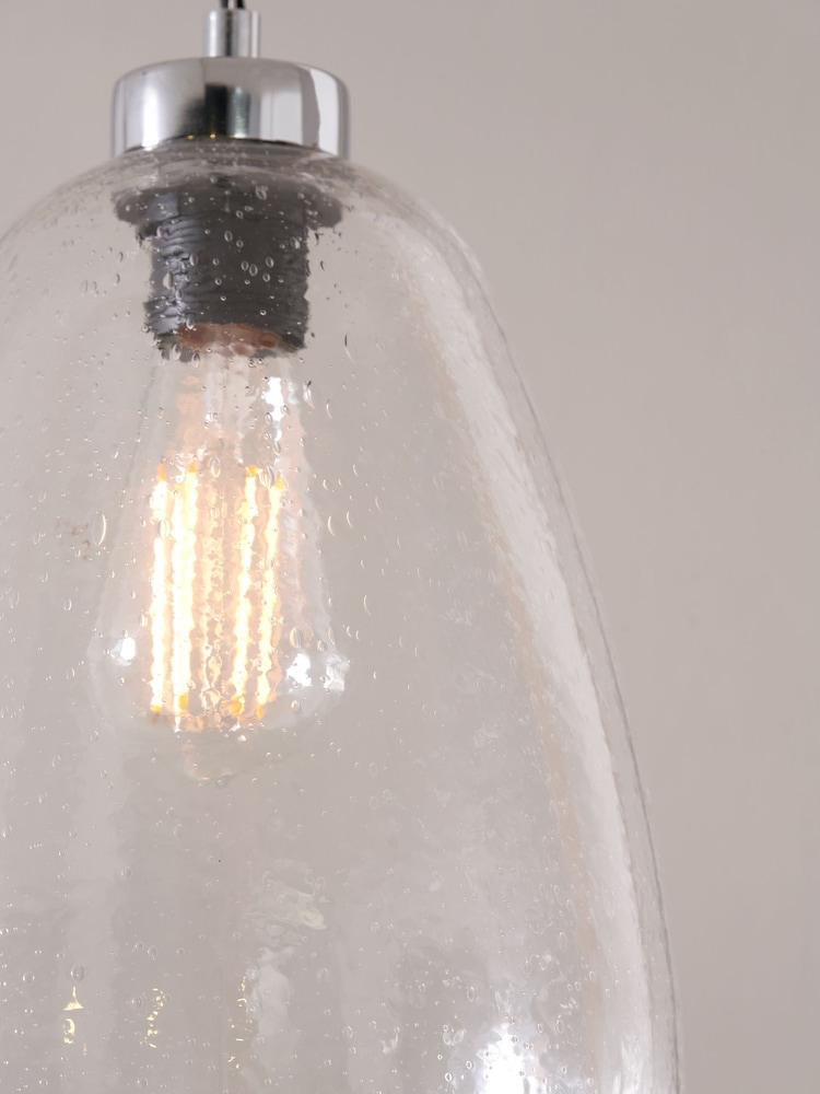 Pacific Clear Beja Organic Shape Tall Bubble Glass Pendant Ceiling Light - Image 2 of 5