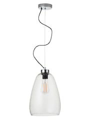 Pacific Clear Beja Organic Shape Tall Bubble Glass Pendant Ceiling Light - Image 4 of 5