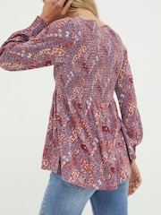 FatFace Blue Sara Craft Paisley Top - Image 2 of 4