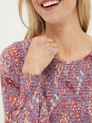 FatFace Blue Sara Craft Paisley Top - Image 4 of 4