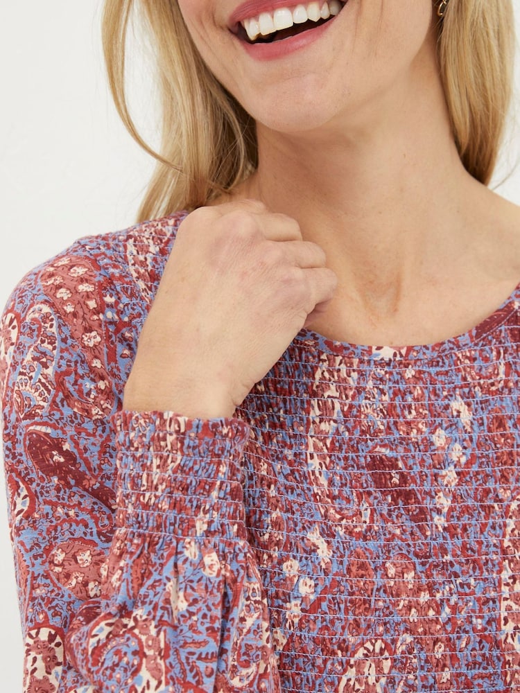 FatFace Blue Sara Craft Paisley Top - Image 4 of 4