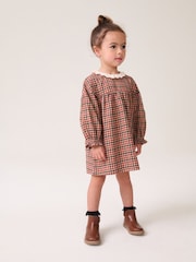 Heritage Check 100% Cotton Lace Collar Dress (3mths-8yrs) - Image 1 of 7