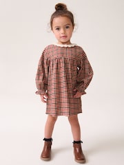 Heritage Check 100% Cotton Lace Collar Dress (3mths-8yrs) - Image 2 of 7