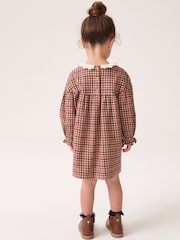 Heritage Check 100% Cotton Lace Collar Dress (3mths-8yrs) - Image 3 of 7