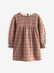 Heritage Check 100% Cotton Lace Collar Dress (3mths-8yrs) - Image 6 of 7