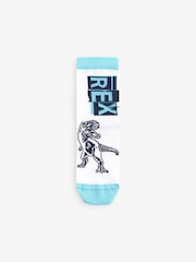 Blau/Leuchtendes Grün/Dinosauriermotive - Socken mit hohem Baumwollanteil, 5er-Pack - Bild 2 von 6