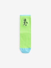 Blau/Leuchtendes Grün/Dinosauriermotive - Socken mit hohem Baumwollanteil, 5er-Pack - Bild 6 von 6