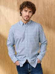 Blauw - Cotton Traders Signature Long Sleeve Oxford Shirt - Afbeelding 1 van 4