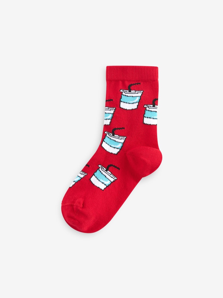 Leuchtende Lebensmittel-Grafik - Socken mit hohem Baumwollanteil, 5er-Pack - Bild 6 von 6