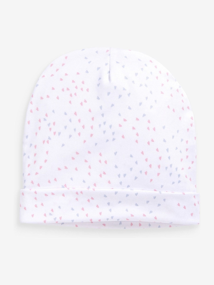aden + anais Pink Mini Hearts Hats 2 Pack Set - Image 2 of 4 aden + anais Pink Mini Hearts Hats 2 Pack Set - Image 2 of 4