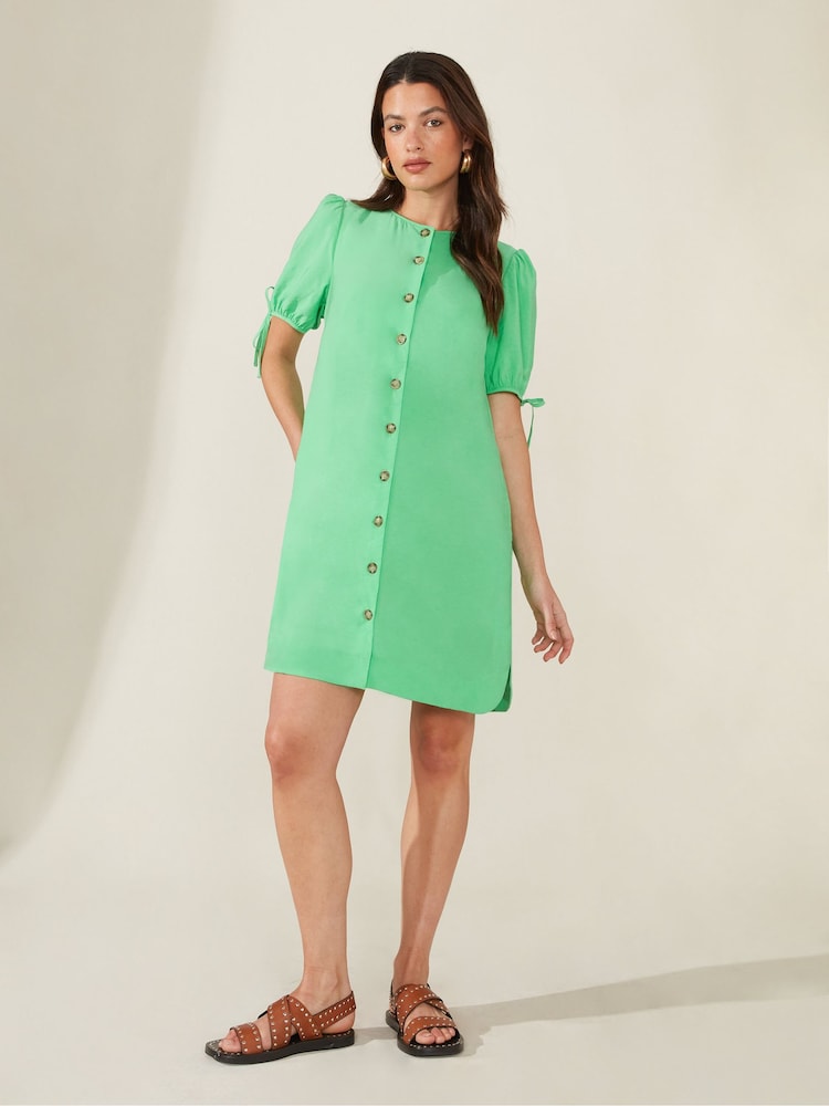 Ro&Zo Button Through Short Green Dress - Image 1 of 5
