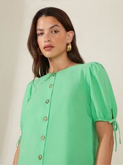 Ro&Zo Button Through Short Green Dress - Image 5 of 5