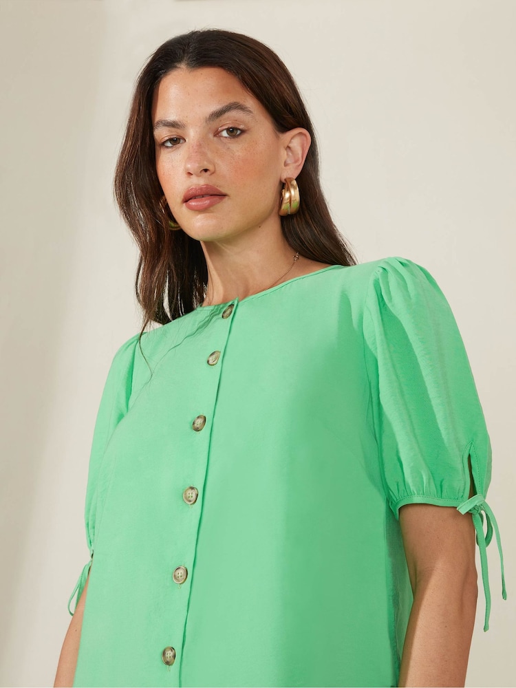 Ro&Zo Button Through Short Green Dress - Image 5 of 5
