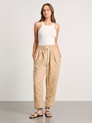 JAG Natural Sabine Linen Pull On Trousers - Image 3 of 6