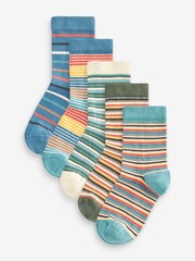 Stripe Print Cotton Rich Socks 5 Pack - Image 1 of 6