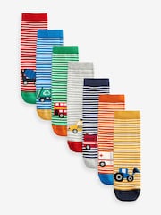 Vehicle Stripe Cotton Rich Socks 7 Pack - Image 1 of 8