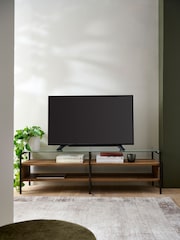 Dark Bronx Oak Effect and Glass TV Unit,  Up to 65 Inch - Image 1 of 8