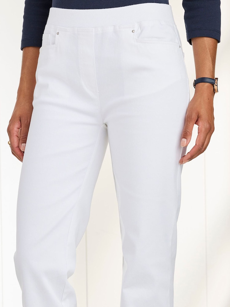 Cotton Traders White Premium Pull On Twill Straight Leg Jeans 25" - Image 3 of 3 Cotton Traders White Premium Pull On Twill Straight Leg Jeans 25" - Image 3 of 3