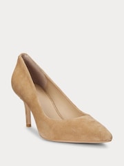 Lauren Ralph Lauren Camel Lanette Suede Court Heels - Image 2 of 4
