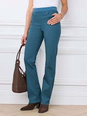 Cotton Traders Green Premium Pull On Twill Straight Leg Jeans 25" - Image 1 of 4