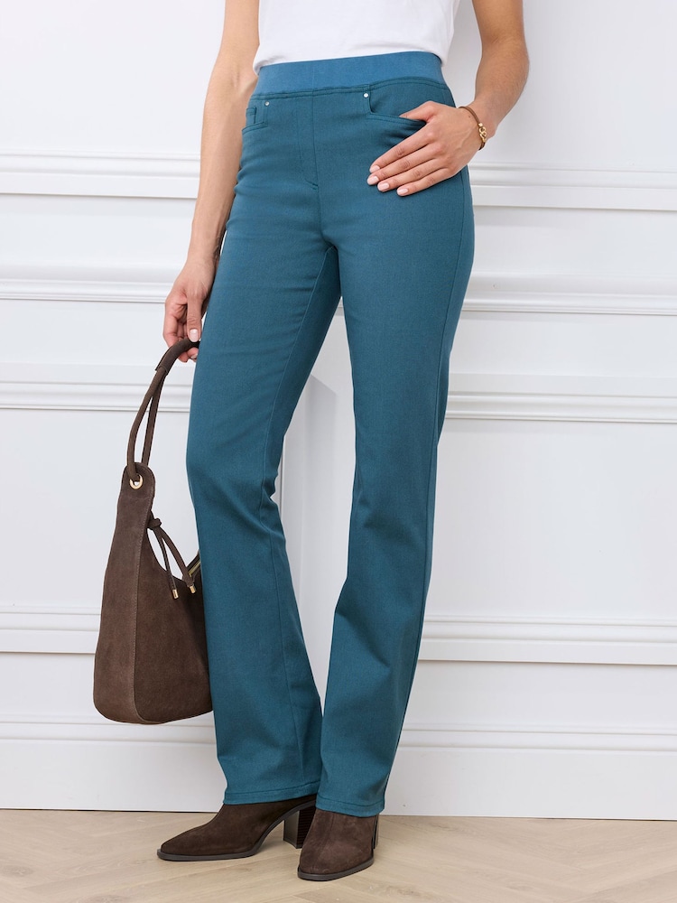 Cotton Traders Green Premium Pull On Twill Straight Leg Jeans 25" - Image 1 of 4 Cotton Traders Green Premium Pull On Twill Straight Leg Jeans 25" - Image 1 of 4
