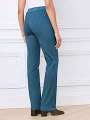 Cotton Traders Green Premium Pull On Twill Straight Leg Jeans 25" - Image 2 of 4