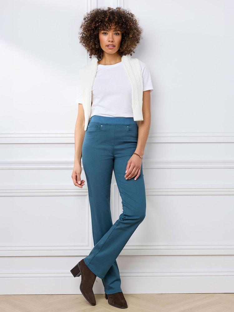 Cotton Traders Green Premium Pull On Twill Straight Leg Jeans 25" - Image 4 of 4 Cotton Traders Green Premium Pull On Twill Straight Leg Jeans 25" - Image 4 of 4
