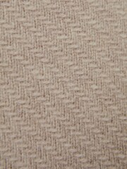 Reiss Oatmeal Melange Tempo Senior Slim Fit Knitted Half-Zip Funnel Neck Jumper - Image 6 of 6