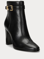 Lauren Ralph Lauren Bailey Burnished Leather Heeled Ankle Boots - Image 4 of 5
